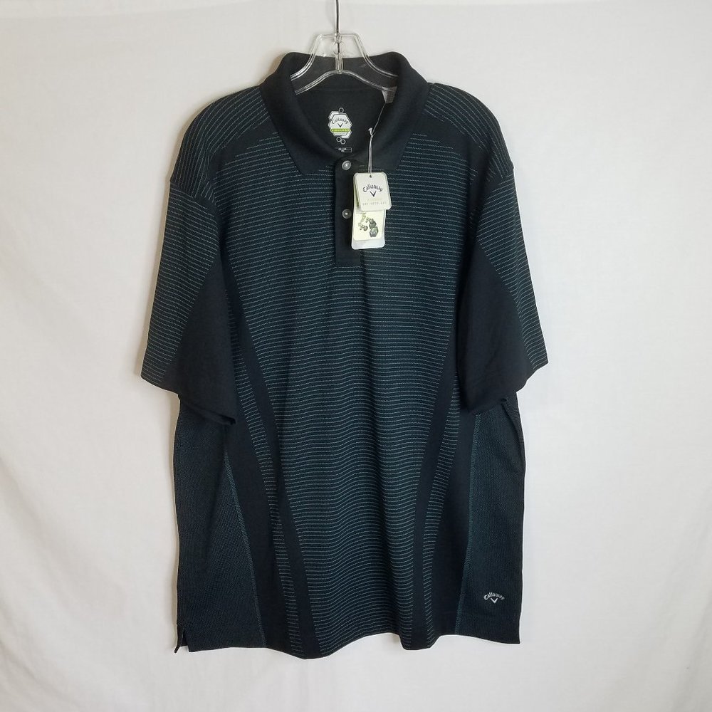 NEW Callaway X Series Blue Polyester Polo Golf Shirt Mens Size 2XL NWT